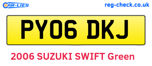 PY06DKJ are the vehicle registration plates.