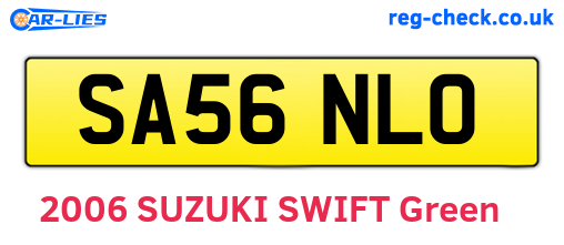 SA56NLO are the vehicle registration plates.