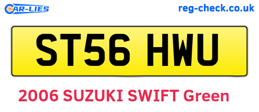 ST56HWU are the vehicle registration plates.
