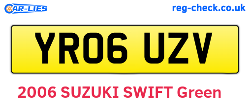 YR06UZV are the vehicle registration plates.