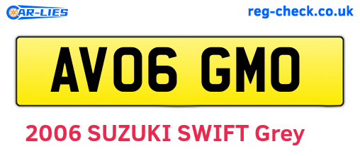 AV06GMO are the vehicle registration plates.