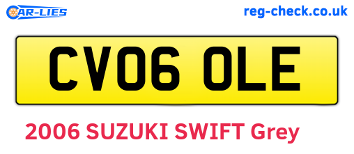 CV06OLE are the vehicle registration plates.