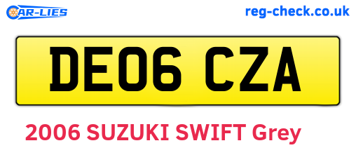DE06CZA are the vehicle registration plates.