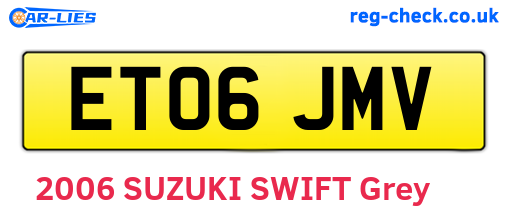 ET06JMV are the vehicle registration plates.