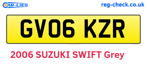 GV06KZR are the vehicle registration plates.