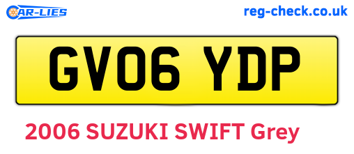 GV06YDP are the vehicle registration plates.