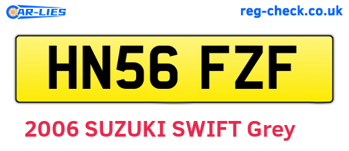 HN56FZF are the vehicle registration plates.