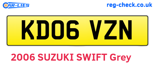 KD06VZN are the vehicle registration plates.