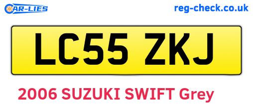 LC55ZKJ are the vehicle registration plates.