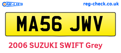MA56JWV are the vehicle registration plates.