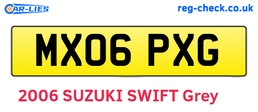 MX06PXG are the vehicle registration plates.