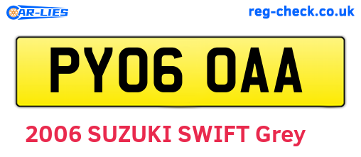 PY06OAA are the vehicle registration plates.
