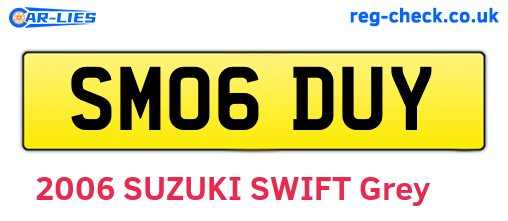SM06DUY are the vehicle registration plates.