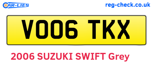 VO06TKX are the vehicle registration plates.