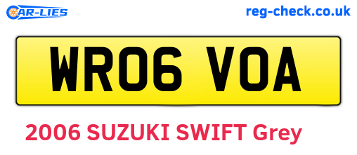WR06VOA are the vehicle registration plates.