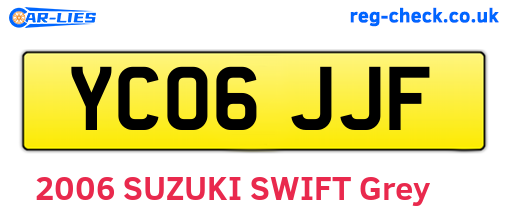 YC06JJF are the vehicle registration plates.
