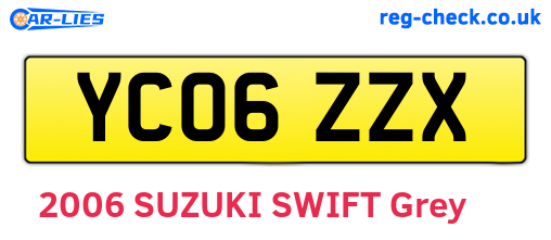 YC06ZZX are the vehicle registration plates.