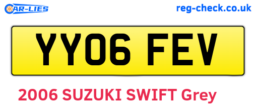 YY06FEV are the vehicle registration plates.