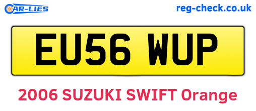 EU56WUP are the vehicle registration plates.