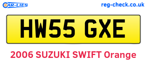 HW55GXE are the vehicle registration plates.