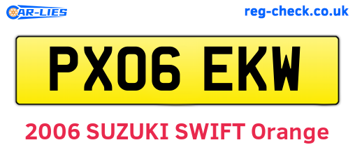 PX06EKW are the vehicle registration plates.