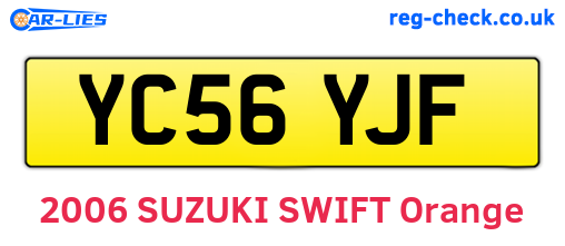 YC56YJF are the vehicle registration plates.