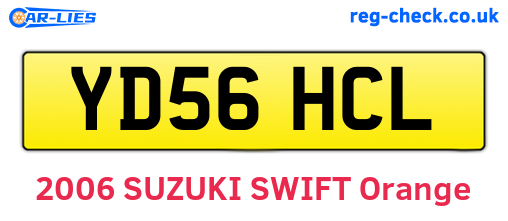 YD56HCL are the vehicle registration plates.