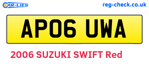 AP06UWA are the vehicle registration plates.
