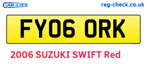 FY06ORK are the vehicle registration plates.