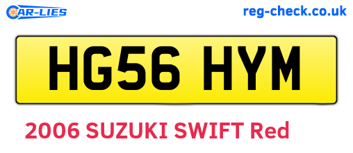 HG56HYM are the vehicle registration plates.