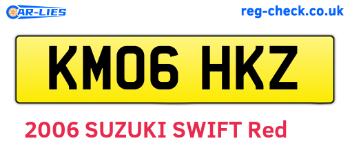 KM06HKZ are the vehicle registration plates.