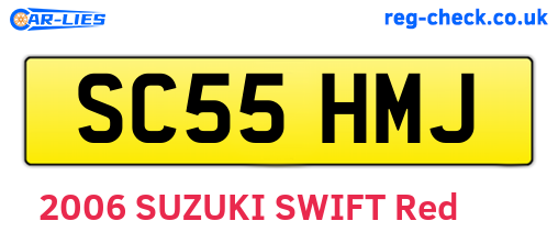 SC55HMJ are the vehicle registration plates.