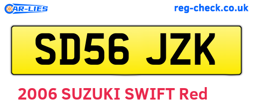 SD56JZK are the vehicle registration plates.