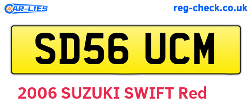 SD56UCM are the vehicle registration plates.