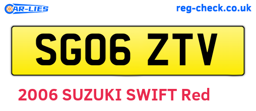 SG06ZTV are the vehicle registration plates.