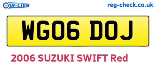 WG06DOJ are the vehicle registration plates.