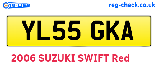 YL55GKA are the vehicle registration plates.