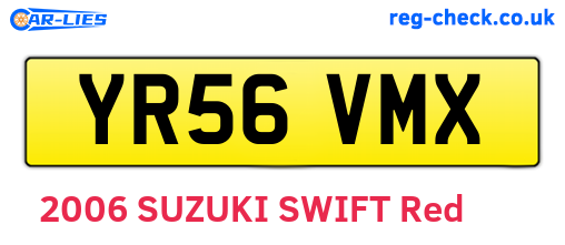 YR56VMX are the vehicle registration plates.