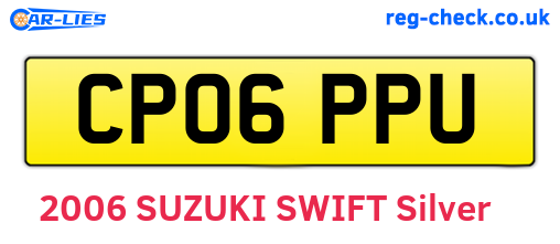 CP06PPU are the vehicle registration plates.