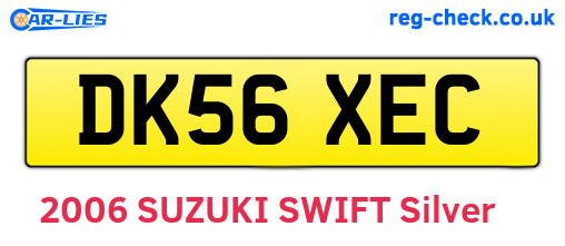 DK56XEC are the vehicle registration plates.