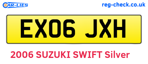 EX06JXH are the vehicle registration plates.
