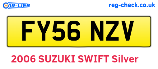 FY56NZV are the vehicle registration plates.