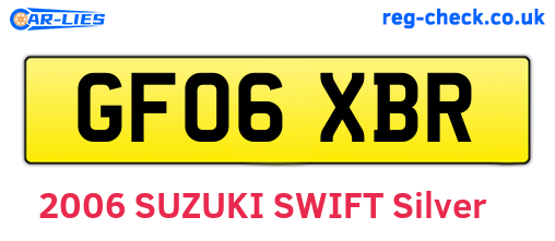 GF06XBR are the vehicle registration plates.