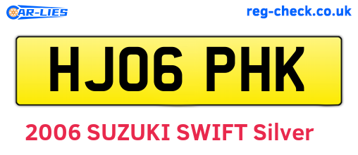 HJ06PHK are the vehicle registration plates.