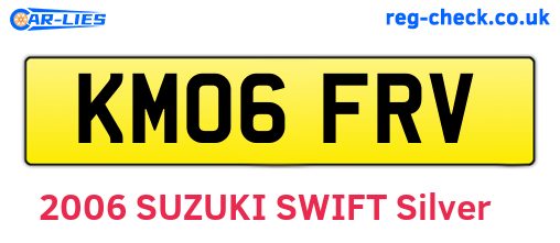 KM06FRV are the vehicle registration plates.