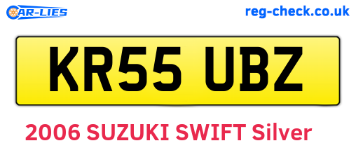 KR55UBZ are the vehicle registration plates.