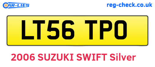 LT56TPO are the vehicle registration plates.