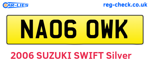 NA06OWK are the vehicle registration plates.