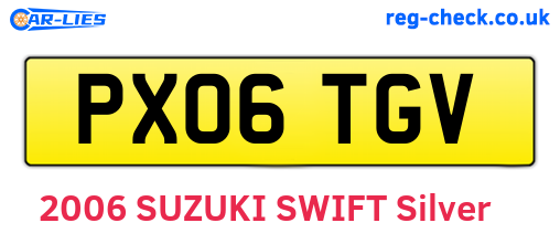 PX06TGV are the vehicle registration plates.