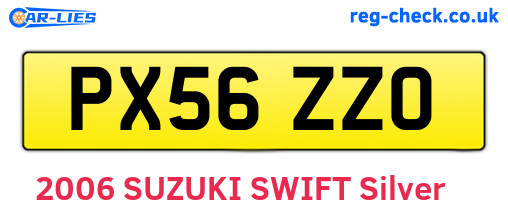 PX56ZZO are the vehicle registration plates.